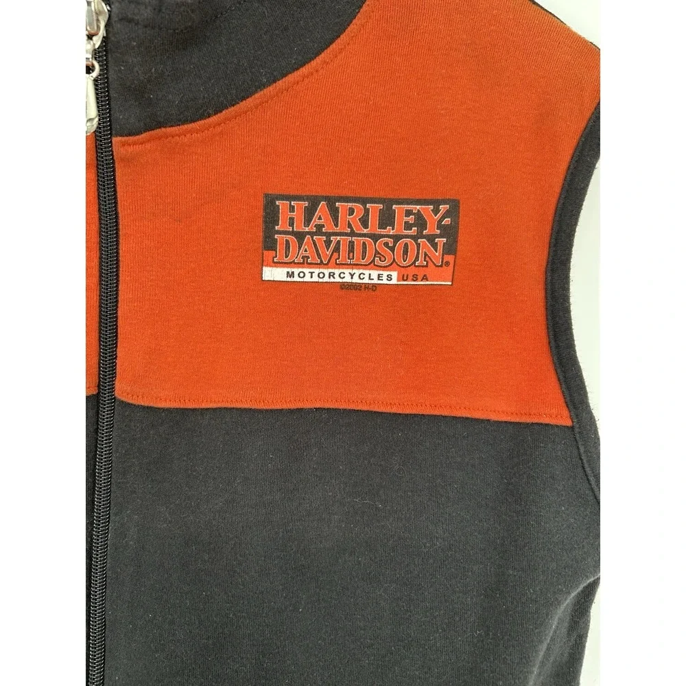Harley Davidson Vest Jacket Sleeveless Vintage‎ Y2K 2002 Youth Kids Boys Size XL